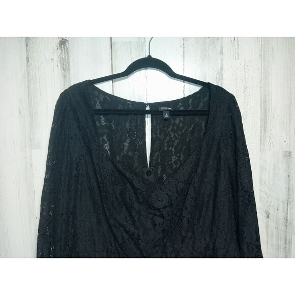 Torrid 2X Black Lace Peplum Top - Picture 3 of 7